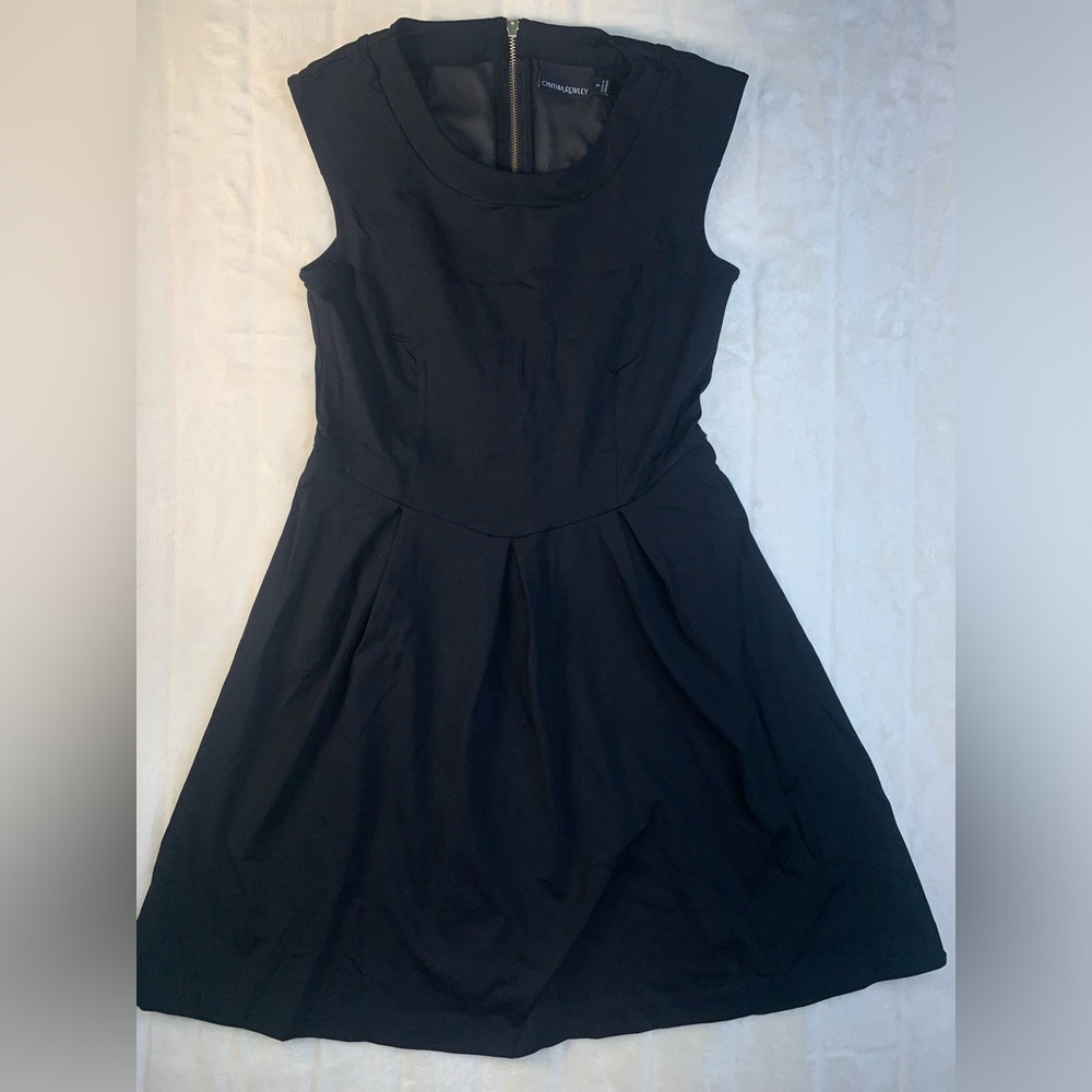 Cynthia Rowley Womens Small Fit‎ & Flare Black A-Line Dress Mesh Detail on Back